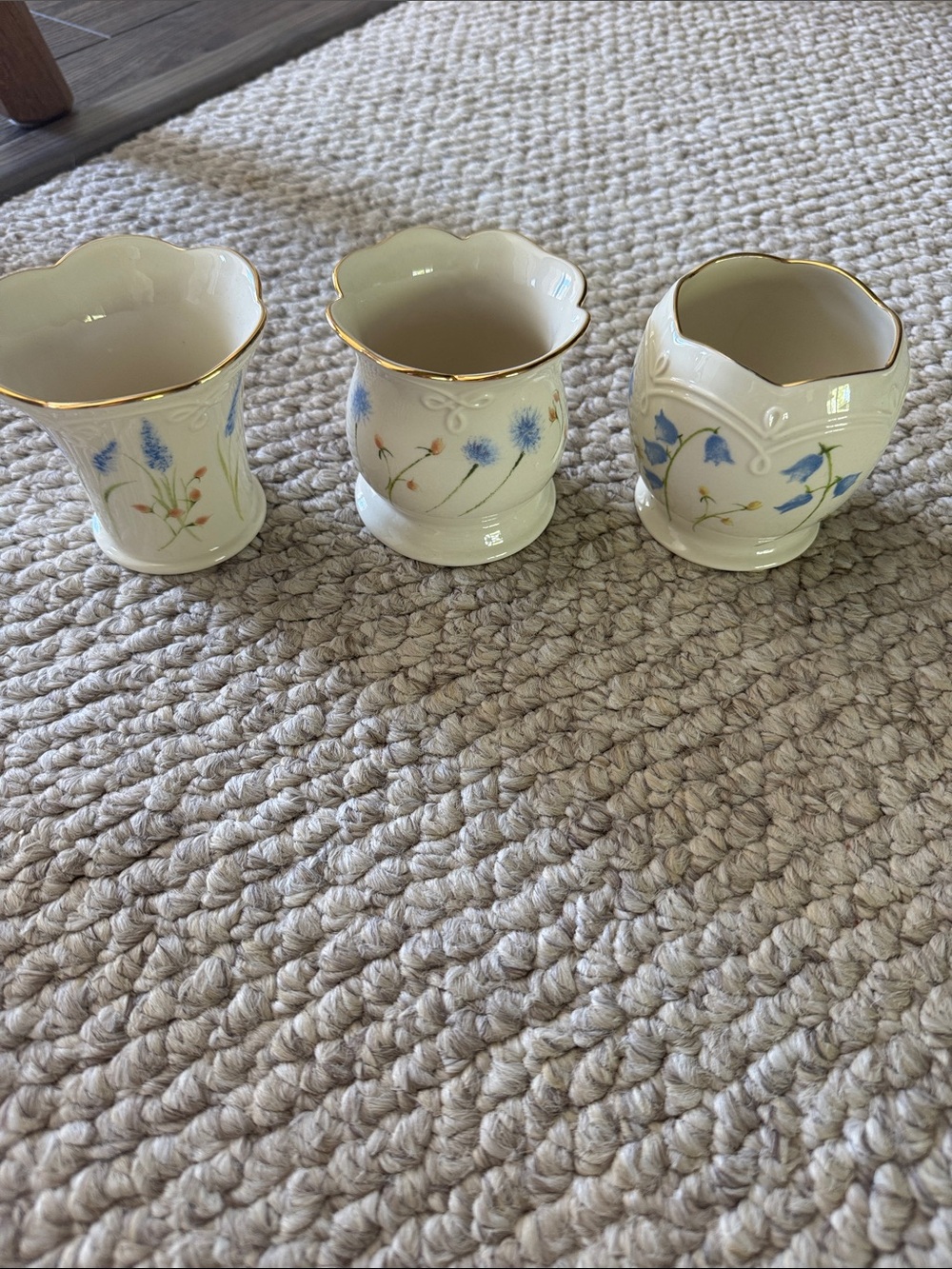 Lenox Set of Three Floral Vases.